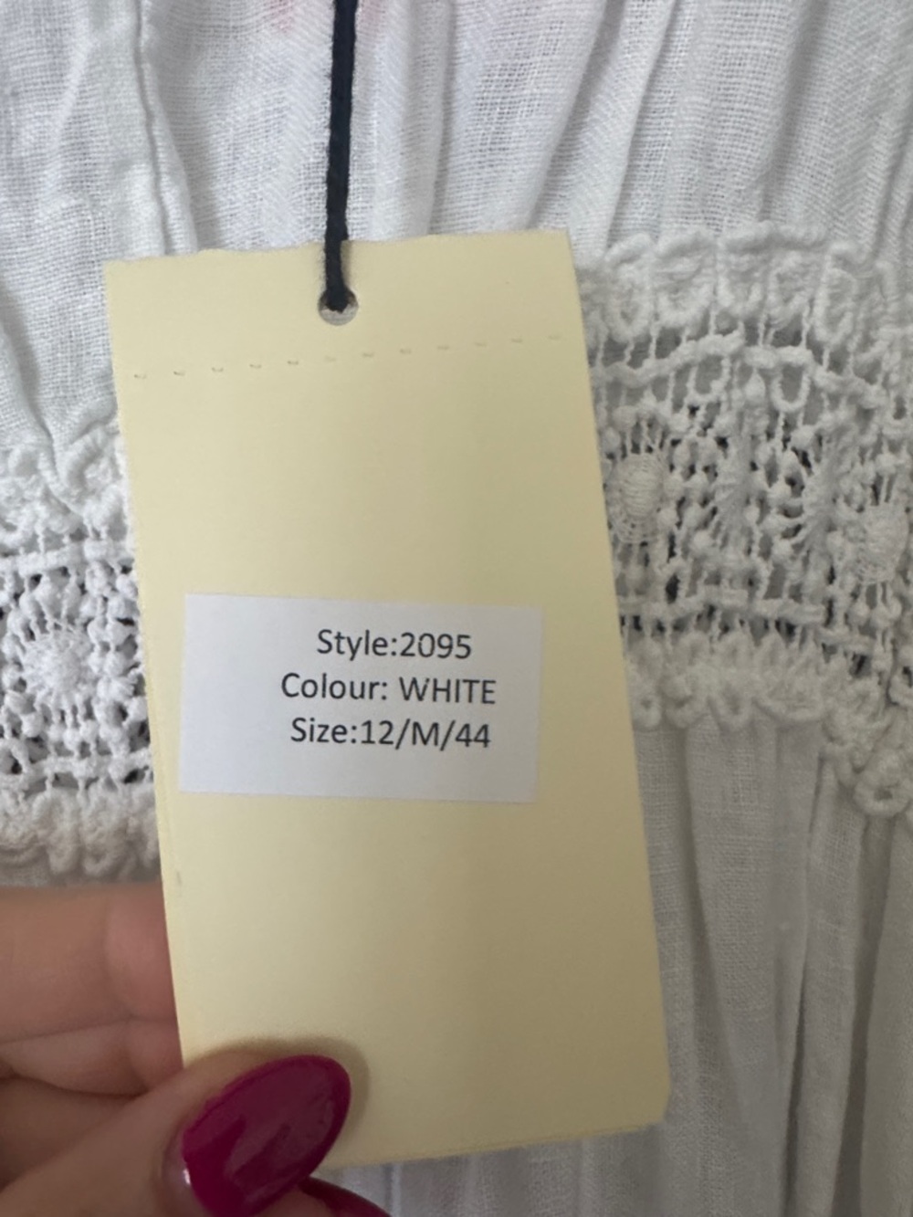 Women’s Cream Maxi Dress with V-Neck and Smocked Waist - Picture 3 of 9